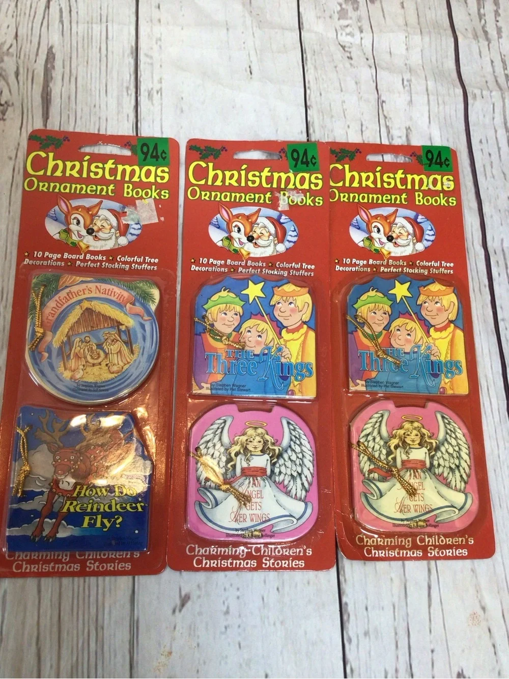 Vintage 1993 Christmas Ornament Books Lot 12 Mini Board Books Sealed Holiday